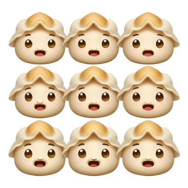 dumplings with facial expressions sticker