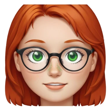 Red head 20 year old female with glasses and green eyes sticker