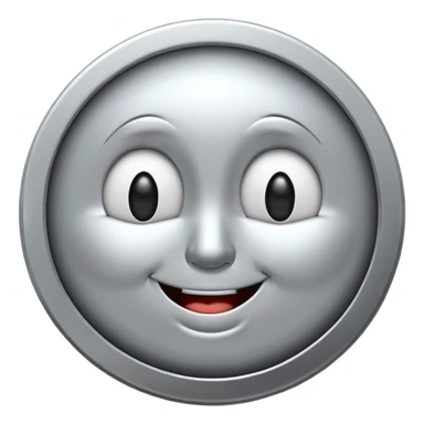 Silver coin wink face sticker