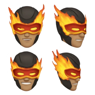 fire superhero mask sticker