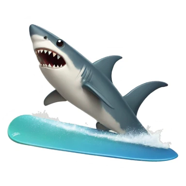 Surfboarding shark  sticker