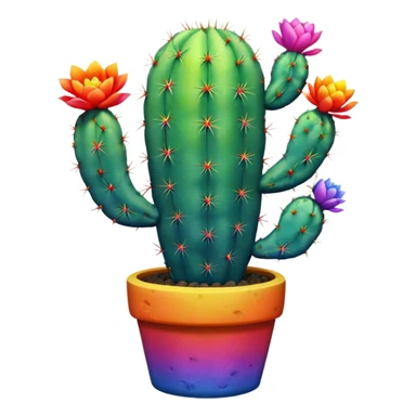 Rainbow cactus sticker