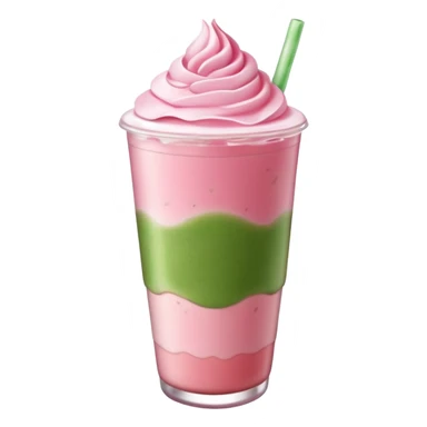 iced strawberry matcha latte sticker