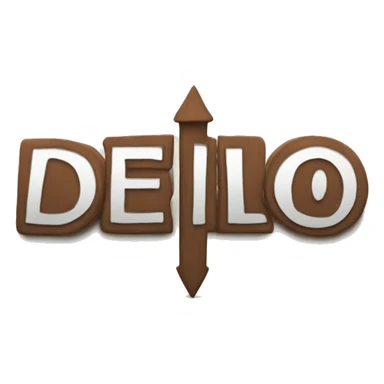 a big sign pointing at itself with the word delio sticker