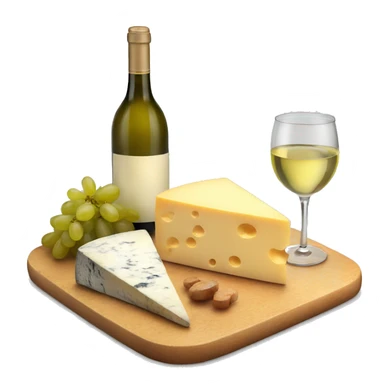 Cheese board and white wine sticker
