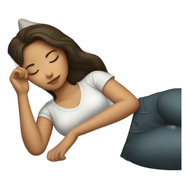 Brunette girl sleeping sticker