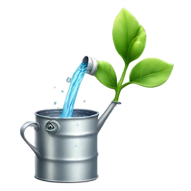 water can watering a small sprout sticker