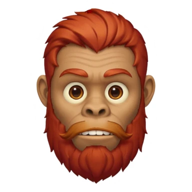 ancient ape, beard, red hair, sticker