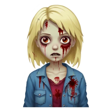 girl zombie with blonde hair sticker