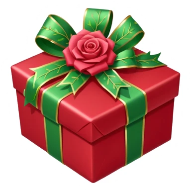 christmas gift with mistletoe magic color and peppermint rose color bow sticker