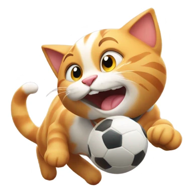 jolly cat playing football  sticker