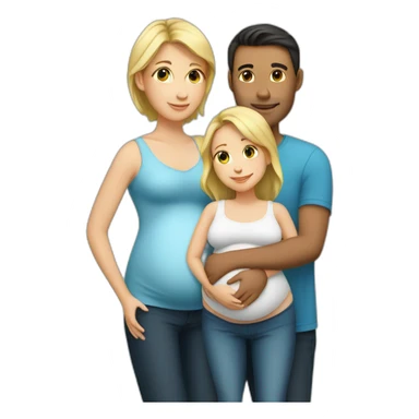Family;blond-baby-boy, pregnant-woman, dark-haired-man sticker