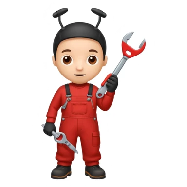 cartoon ant fixing something sticker