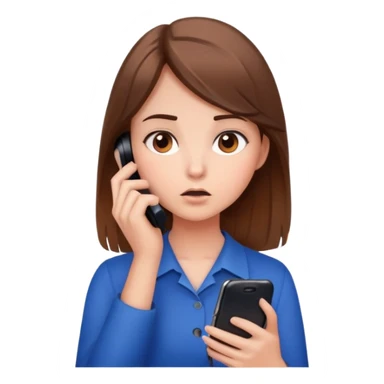 girl with a lot of phone calls and work sticker