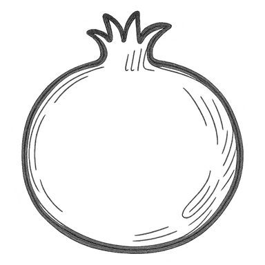 hand drawn outlined pomegranate icon sticker