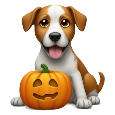 Dog with a pumpkin  sticker