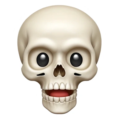 classic skull emoji with a surprised expression sticker