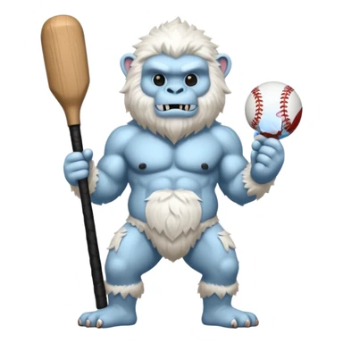 yeti, carrying a baseball bat sticker