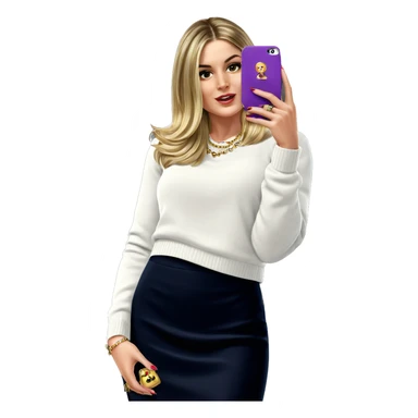 blonde girl with jewelry bag sticker