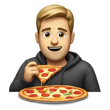 IT guy eating pizza sticker
