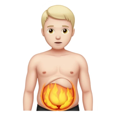 Male has inflamed belly sticker