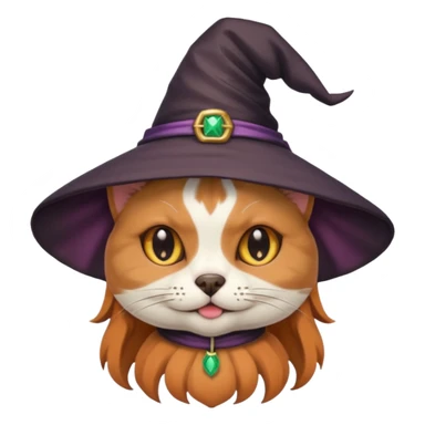 cat/dog combined with cute witch hat sticker