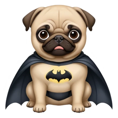 pug in batman suit sticker