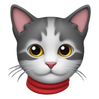 Gato negro con bufanda roja sticker