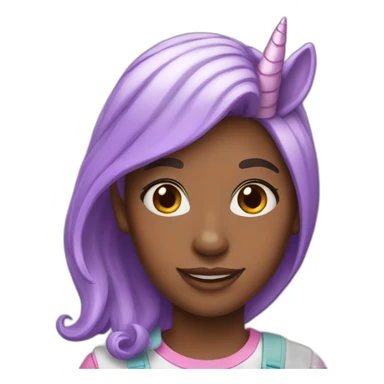 Girl-with-unicorn-hat sticker