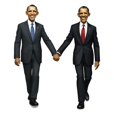 Obama and Michel hand in hand  sticker