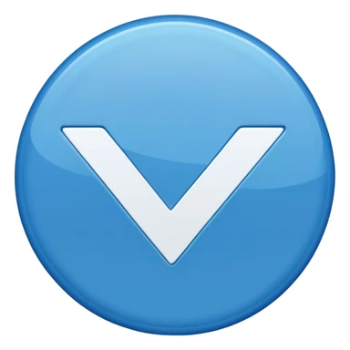 Give me a blue color round shape right emoji like verification tick sticker