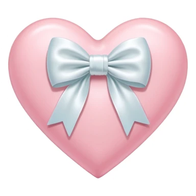 Pastel pink heart with white bow sticker
