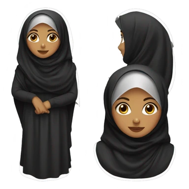 Hijabs girl with black dress  sticker