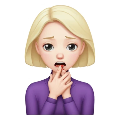 woman choking herself stressed sticker