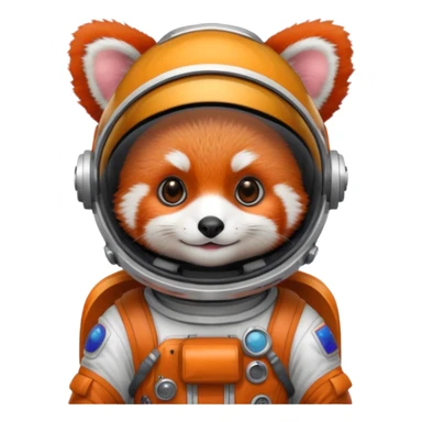 baby cute red panda in astronaut helmet sticker