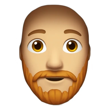 white male with a brown beard and an orange hoodie sticker