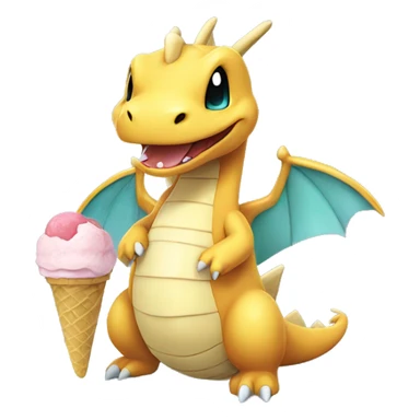 Pokemon dragonite with ice cream sticker