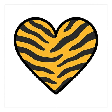 zebra print heart sticker