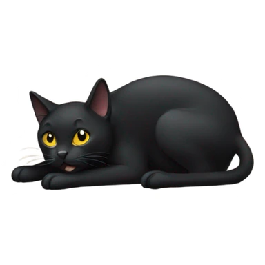 Black cat digging sticker