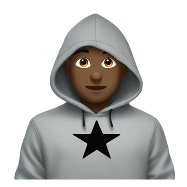 Gray Nike hoodie with a black star  sticker