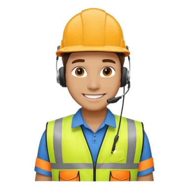create a realistic emoji shwoing logistic worker whos in charge of the operation sticker