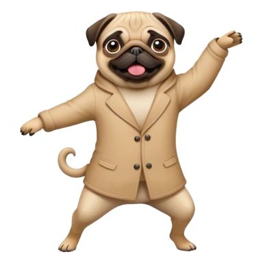 Dancing pug sticker