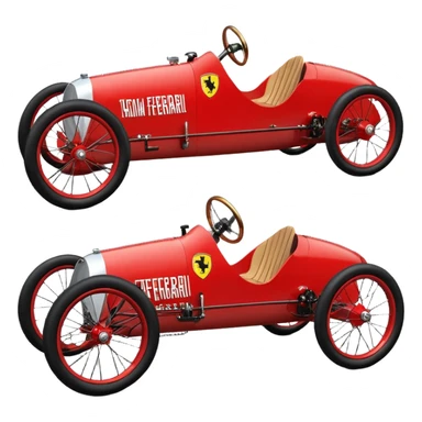 1934 Ferrari racing retro cyclekart with advanced suspension and steering system  sticker