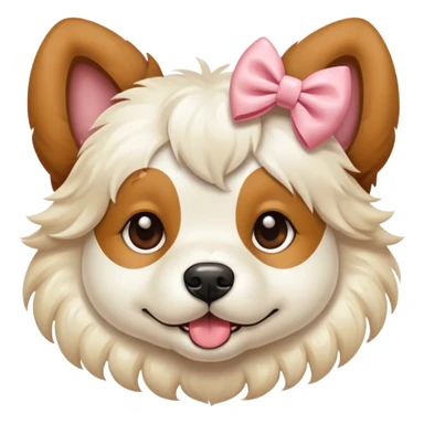 dog with coquette bow sticker
