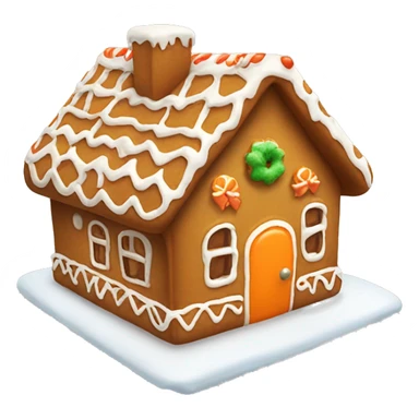 Gingerbread house with a orange bow  sticker