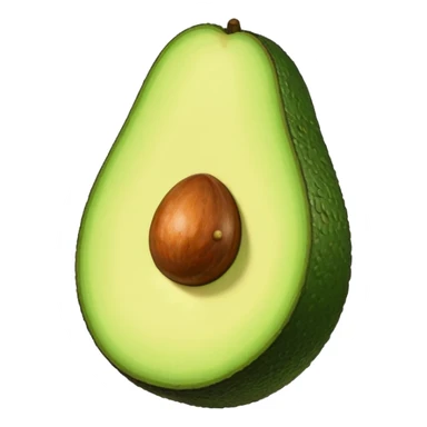 Cartoon Half Avocado flat surface sticker
