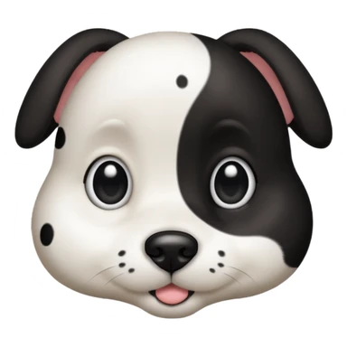 black and white dog spotted bigger eyes, cute sticker