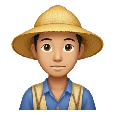 Asian rice farmer sticker