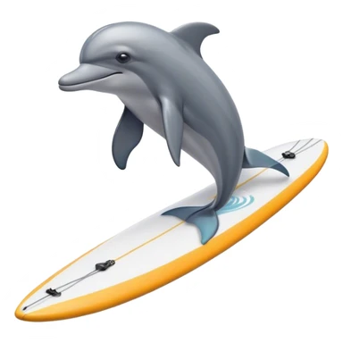 Dolphin on surfboard  sticker