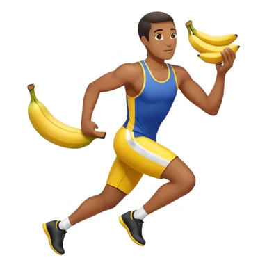 Athlete with prize in hand bleeping on banana peel  sticker